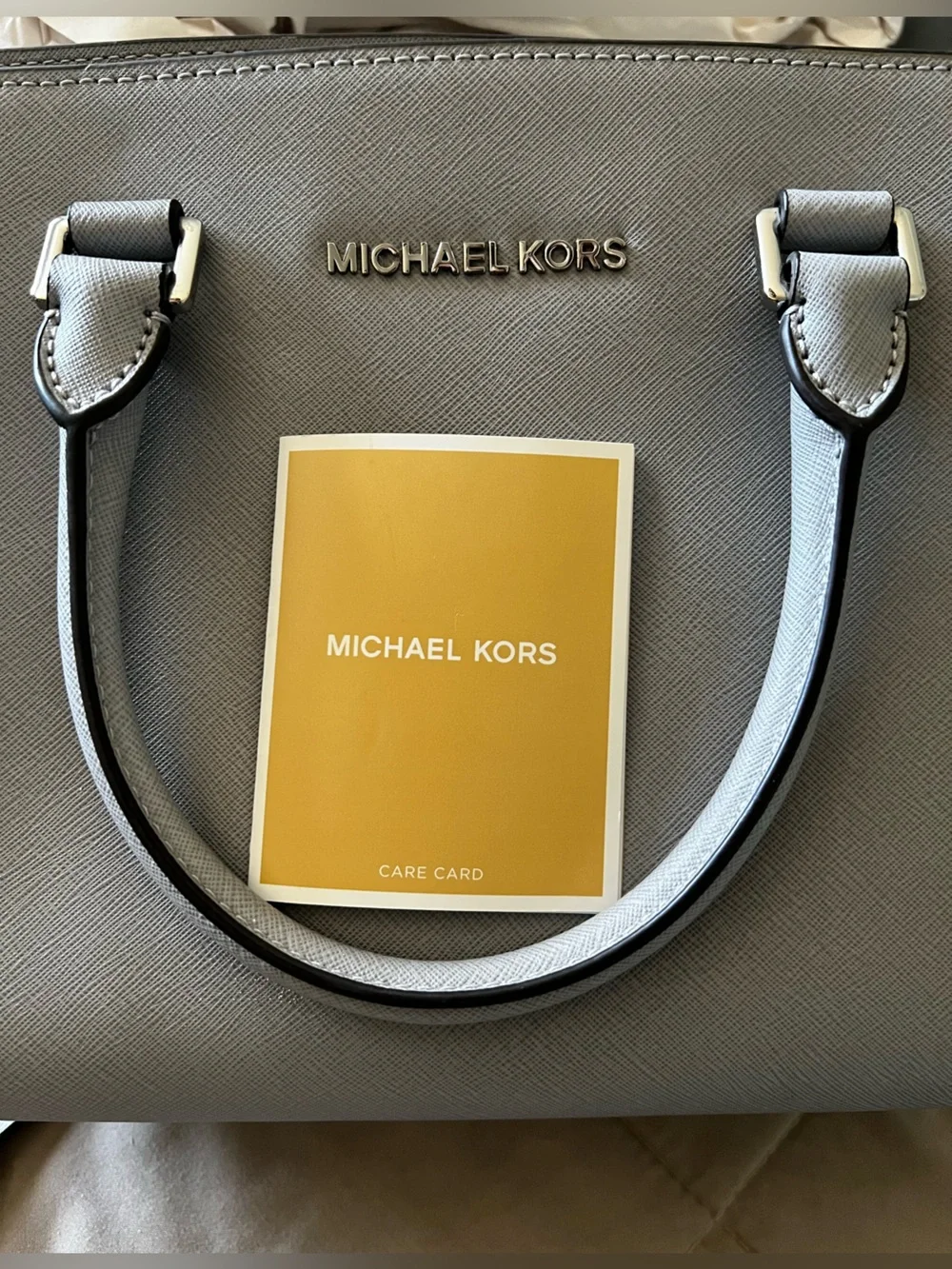 Michael Kors Selma Light Gray Medium Satchel